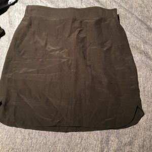 Madewell black silk skirt
